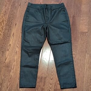 Express HIGH WAISTED GRAY COATED SKINNY JEANS 12/S